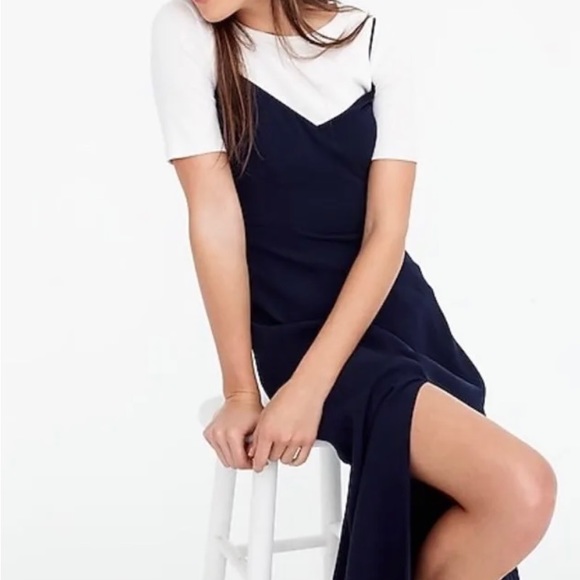 J Crew Drapey Spaghetti-strap Dress with Side-slit sz12 NWT - Picture 3 of 7